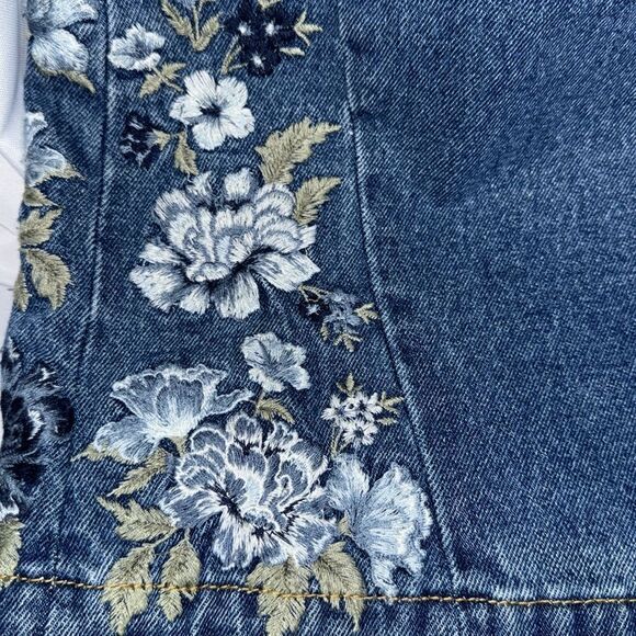 DRIFTWOOD BLUE-BELLE FLEUR EMBROIDERED WIDE LEG JEANS NWT SIZE 28 - Picture 9 of 9
